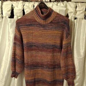 LOFT Multicolor Striped Sweater Dress